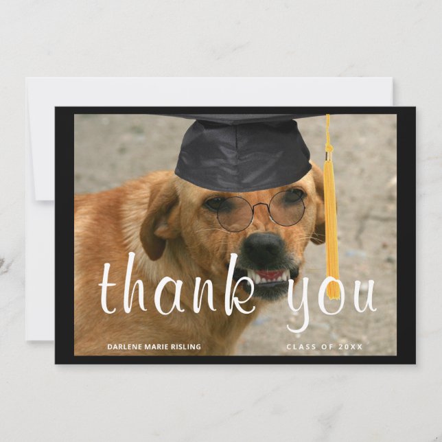 Personalized Graduation Dog w/ Tassel  Announcement (Front)