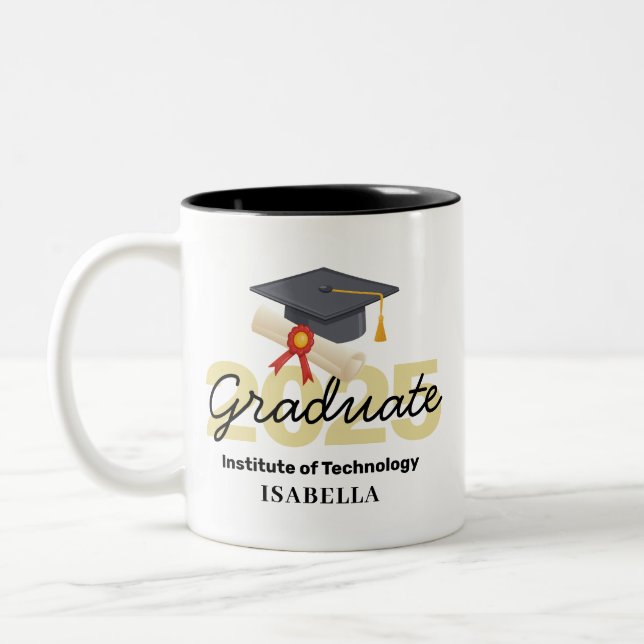 Personalized Graduation Gift - Class of 2025 Two-Tone Coffee Mug