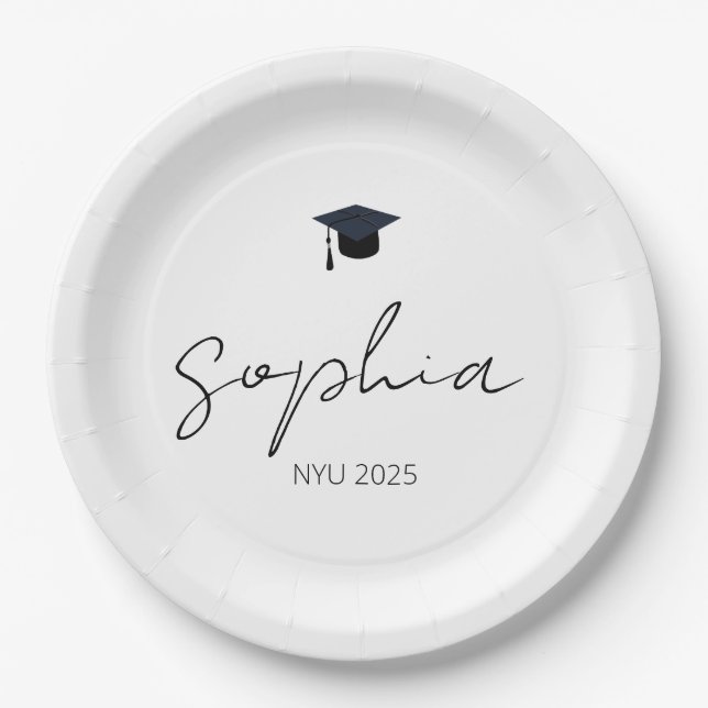 Personalized Graduation Gift, Custom Dish, Class  Paper Plates (Front)