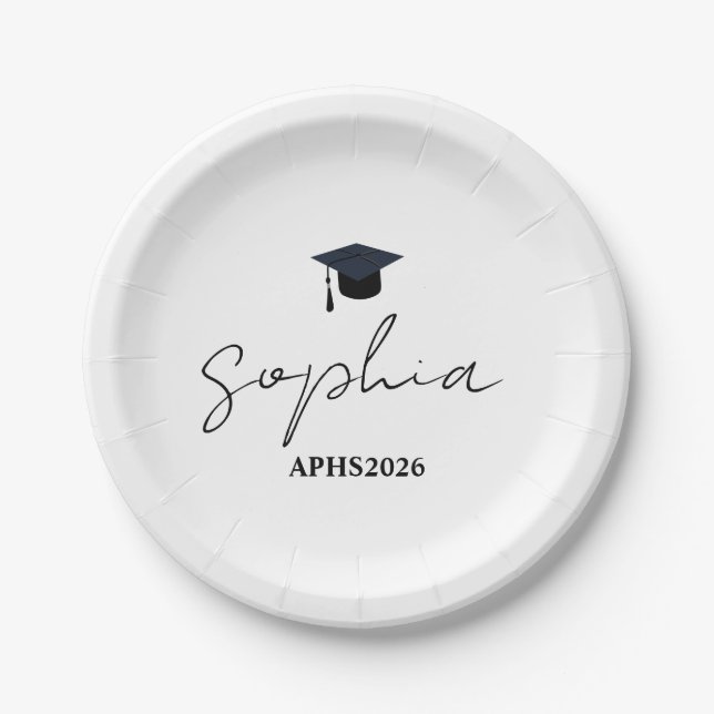Personalized Graduation Gift, Custom Dish, Class Paper Plates (Front)