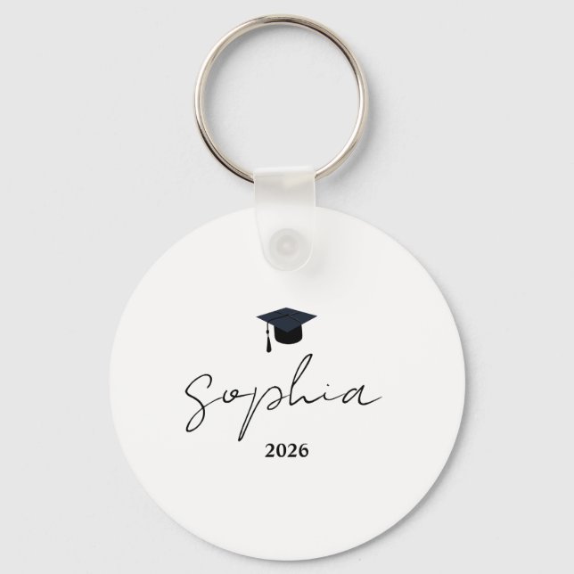 Personalized Graduation Gift, Custom key, Class Keychain (Front)