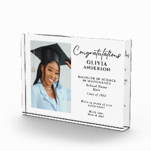 Personalized Graduation Gift Custom Message Photo Block
