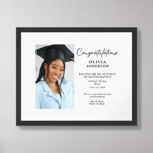 Personalized Graduation Gift Custom Message Photo Framed Art