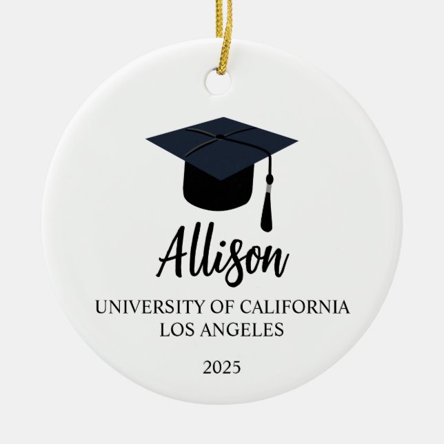 Personalized Graduation Gift, Graduation Ornament, Ceramic Ornament (Front)
