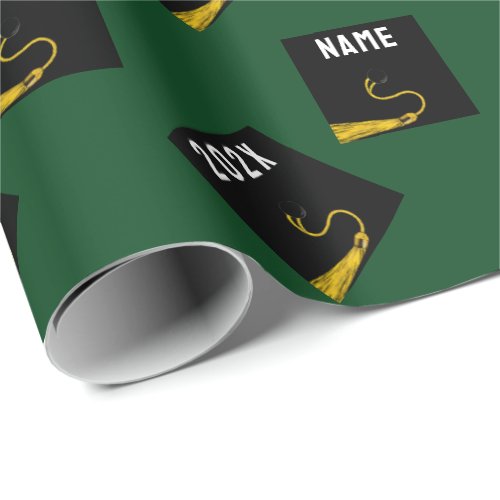 Personalized Graduation Gift Green Wrapping Paper