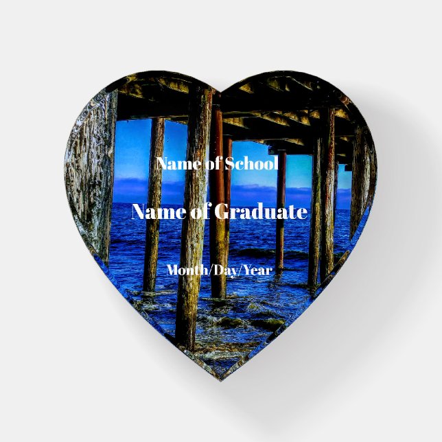 Personalized Graduation Gift-Heart  Paperweight (Front)