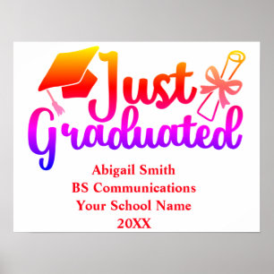 Personalized Graduation Gift Name, Year, School  Poster