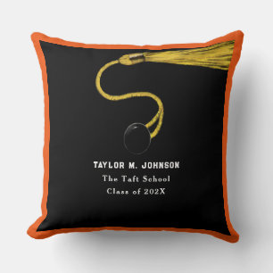 Personalized Graduation Gift Orange Throw Pillow
