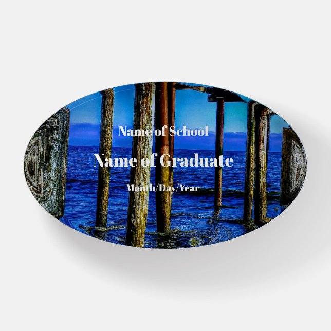Personalized Graduation Gift-Oval Paperweight (Front)