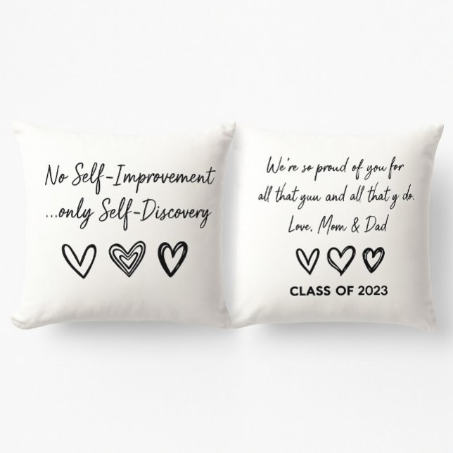 Personalized Graduation Gift Throw Pillow  (Personalize Graduation Year along with Your Message at the back)