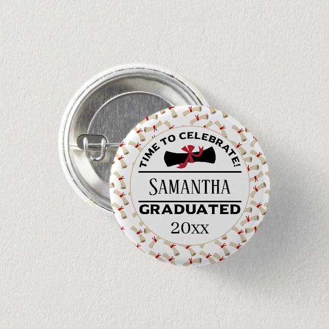 Personalized Graduation Gift | Time To Celebrate Button (Front & Back)