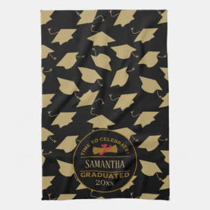 Personalized Graduation Gift Time To Celebrate Kitchen Towel