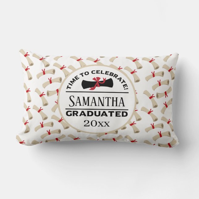 Personalized Graduation Gift | Time To Celebrate Lumbar Pillow (Front)