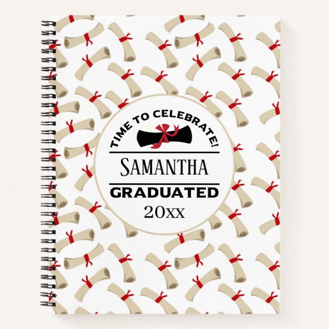 Personalized Graduation Gift | Time To Celebrate Notebook (Front)