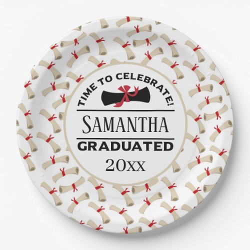 Personalized Graduation Gift  Time To Celebrate Paper Plates