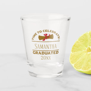 Personalized Graduation Gift   Time To Celebrate Shot Glass