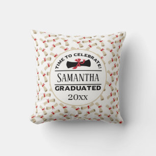 Personalized Graduation Gift Time To Celebrate Throw Pillow
