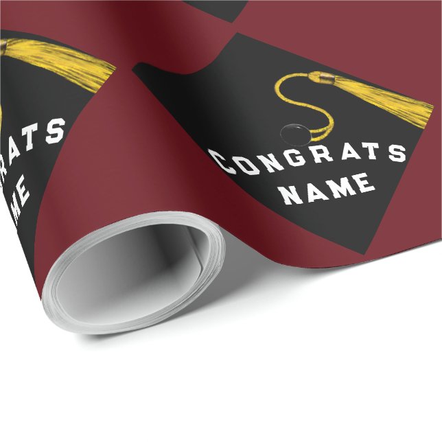 Personalized Graduation Gift Wrapping Paper (Roll Corner)