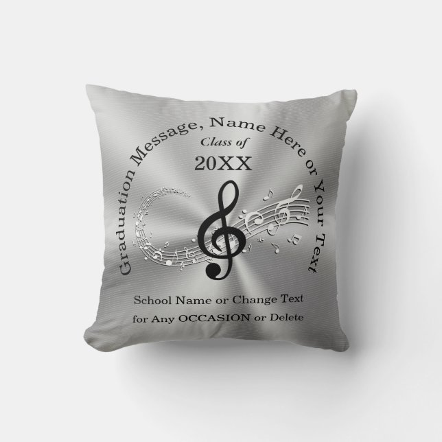 Personalized Graduation Gifts for Music Majors Throw Pillow (Front)