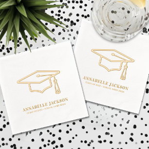Personalized Graduation Gold Foil Napkins