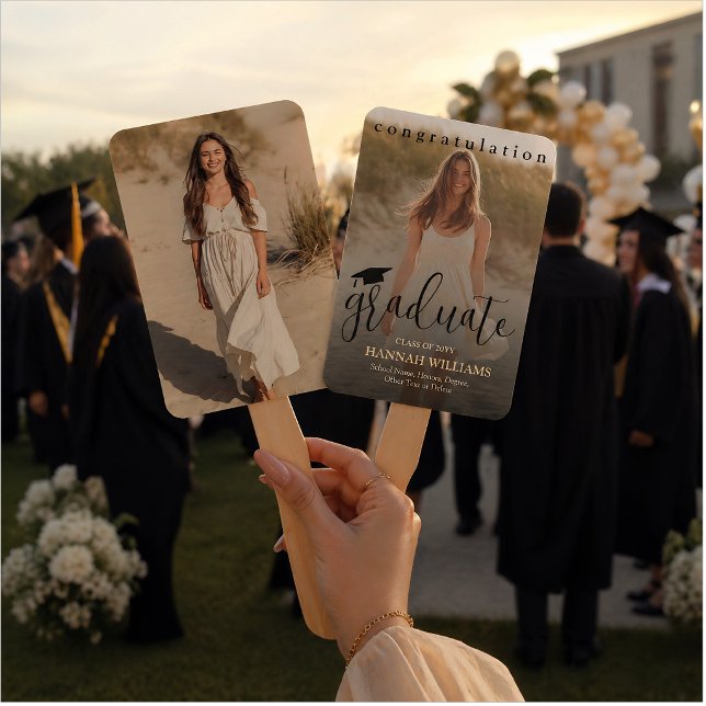 Personalized Graduation Hand Fan - Custom Photo (Creator Uploaded)