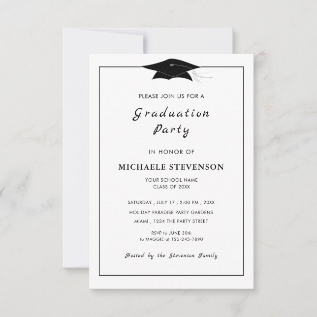 personalized Graduation Invitation Your Colors (Front)