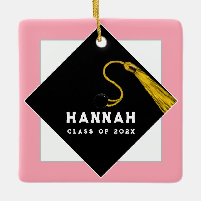 Personalized Graduation Keepsake Ceramic Ornament (Front)