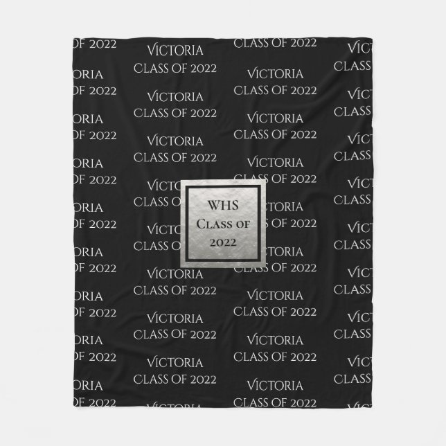 Personalized Graduation Keepsake Class Of Date Fleece Blanket (Front)