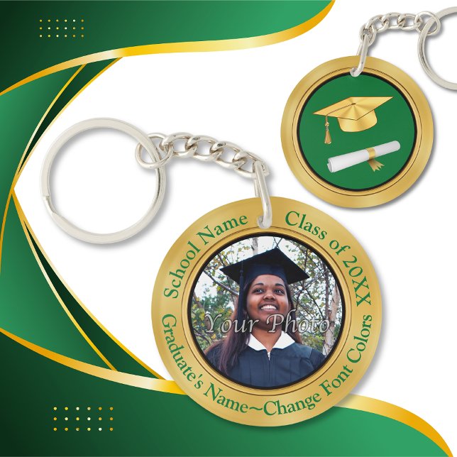 Personalized Graduation Keychains. Change COLORS Keychain (Personalized Graduation Keychains are nice, Graduation Party Favors. Cheap Graduation Gifts. Green.)