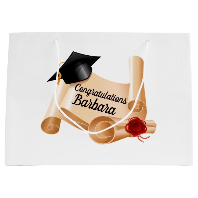 Personalized Graduation  Large Gift Bag (Front)