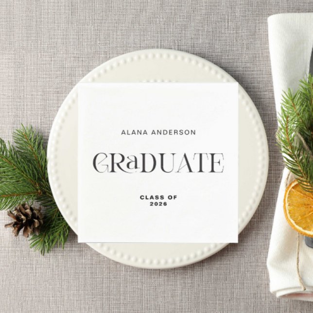 Personalized Graduation Modern Minimal Elegant Napkins (Creator Uploaded)