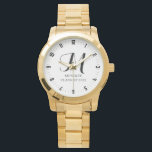 Personalized Graduation Monogram Class Year Watch<br><div class="desc">A simple personalized graduation watch gift for her,  featuring a script initial monogram with graduating class year. Simple classic look.</div>