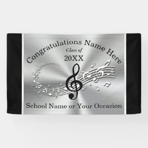 Personalized Graduation Music Banner, Any Occasion Banner