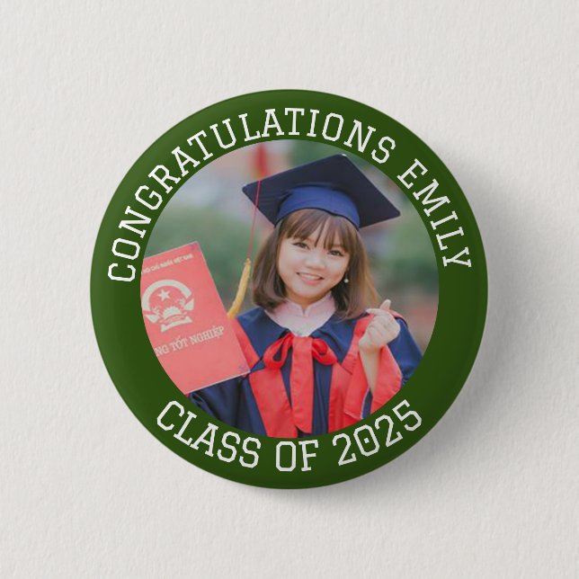 Personalized Graduation Name Age class of 2025 Button (Front)