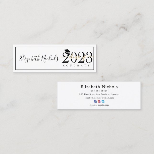 Personalized Graduation Name Cards (Front/Back)