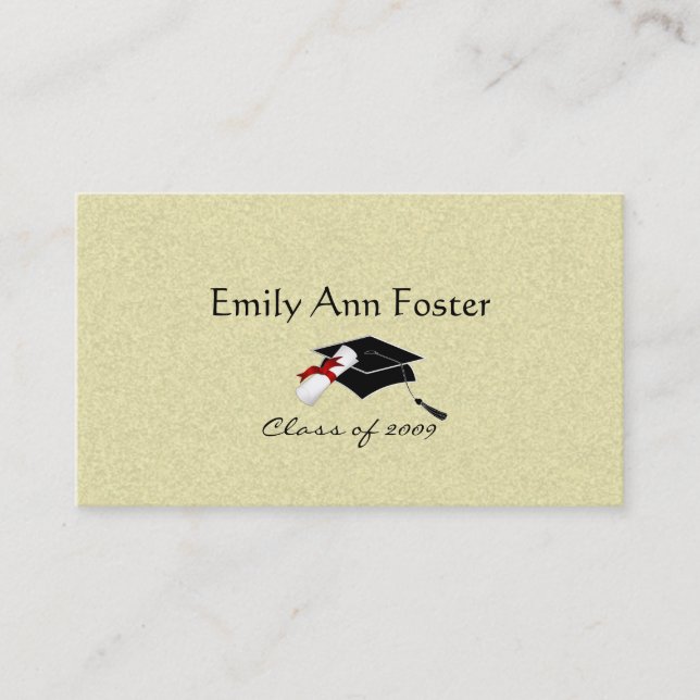 Personalized Graduation Name Cards - Sand Tan (Front)