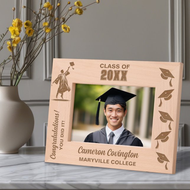 Personalized Graduation Name, School/College, Year Engraved Frames (Creator Uploaded)