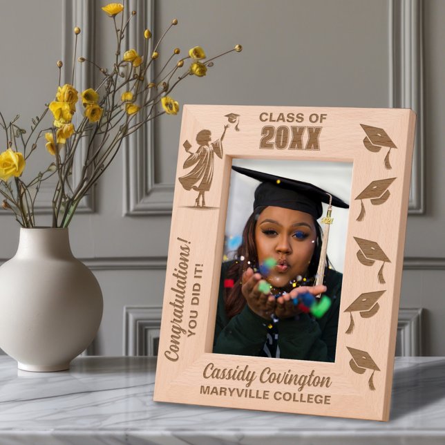Personalized Graduation Name, School/College, Year Engraved Frames (Creator Uploaded)