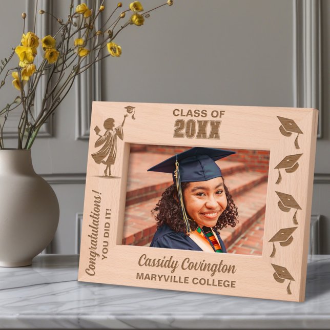 Personalized Graduation Name, School/College, Year Engraved Frames (Creator Uploaded)