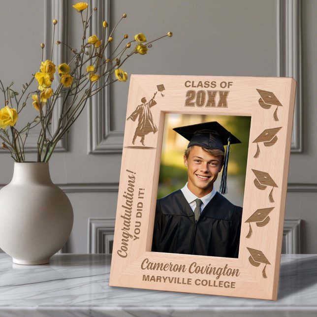 Personalized Graduation Name, School/College, Year Engraved Frames (Creator Uploaded)