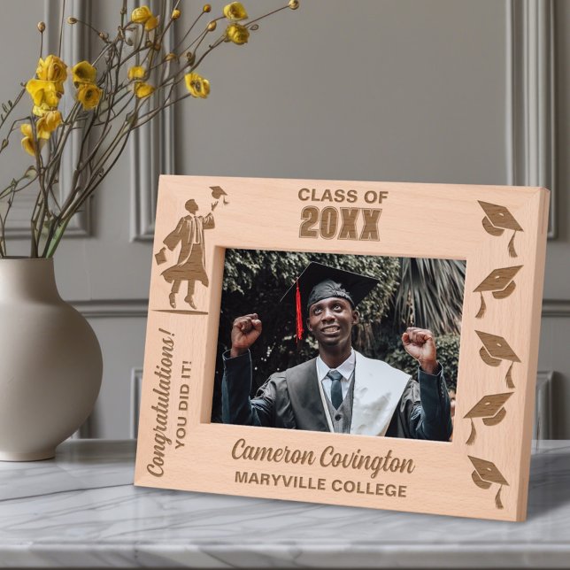 Personalized Graduation Name, School/College, Year Engraved Frames (Creator Uploaded)