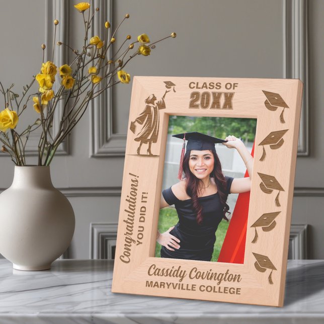 Personalized Graduation Name, School/College, Year Engraved Frames (Creator Uploaded)