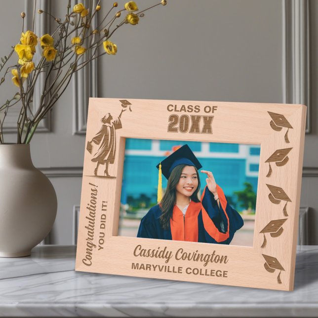 Personalized Graduation Name, School/College, Year Engraved Frames (Creator Uploaded)