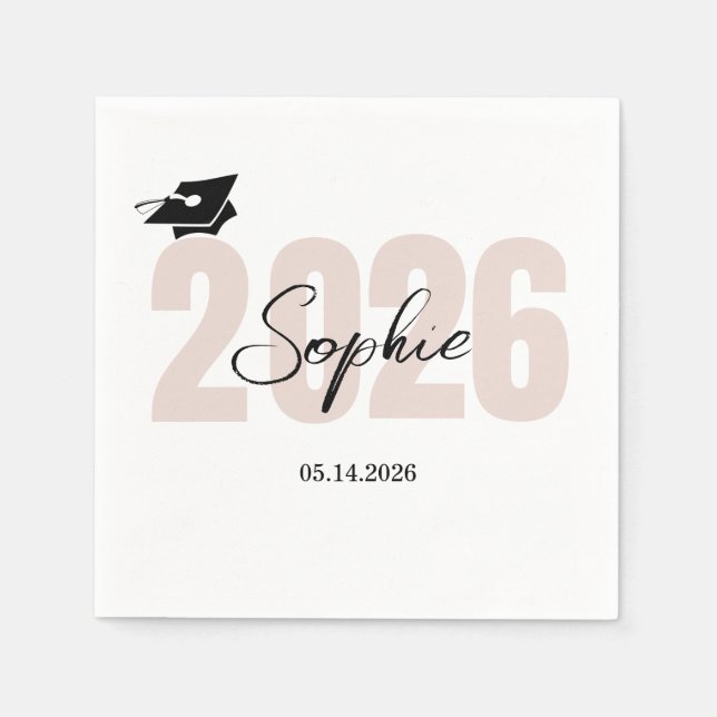 Personalized Graduation Napkins Class of 2026 (Front)