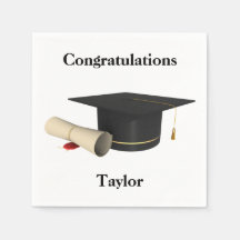 Personalized Graduation Napkins - Graduation Cap