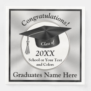 Personalized Graduation Napkins Your Text, Colors