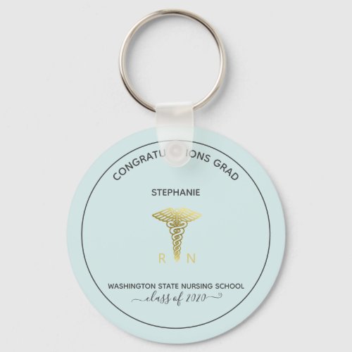 Personalized Graduation Nursing School Class year Keychain