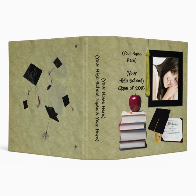 Personalized Graduation or High School Memory Book Binder (Background)