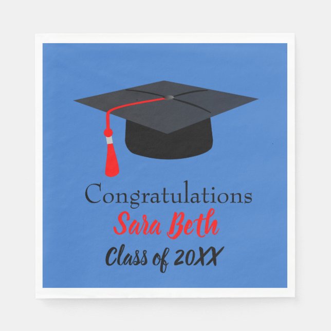 Personalized Graduation Paper Party Napkins (Front)