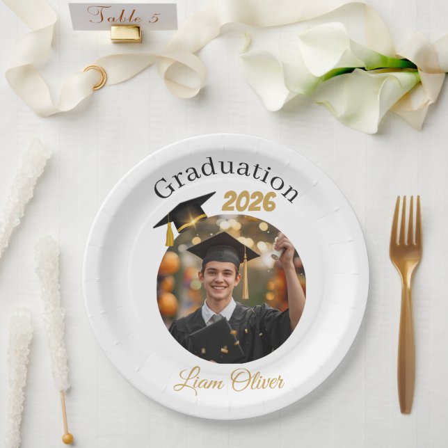 Personalized Graduation Paper Plates Class of 2026 (Wedding)